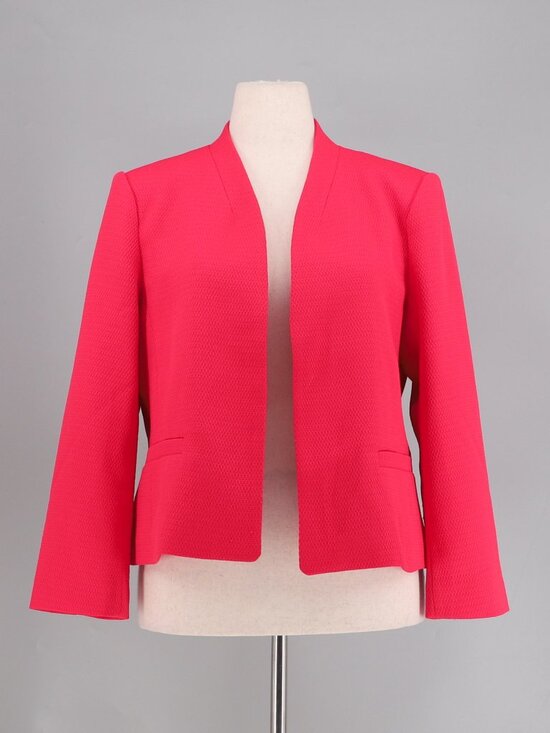 Ann Taylor Jackets & Blazers - ANN TAYLOR Cropped Open Front Woven Blazer Candy Red Size 14